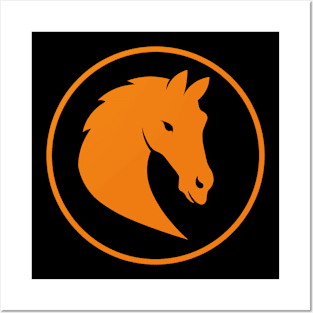 orange horse head Posters and Art